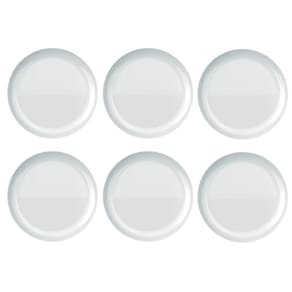 Kit 12 Prato Raso Opaline Blanc Redondo Duralex Vidro Branco