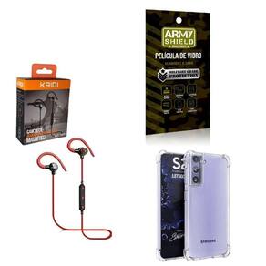 Kit Capinha Samsung S21 Plus Fone Bluetooth E Película 3D