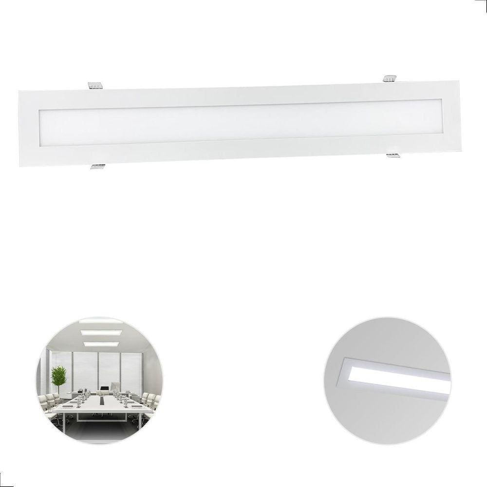 Painel De Led Retangular 10X60 Embutir 18W 6500K Bivolt Opus