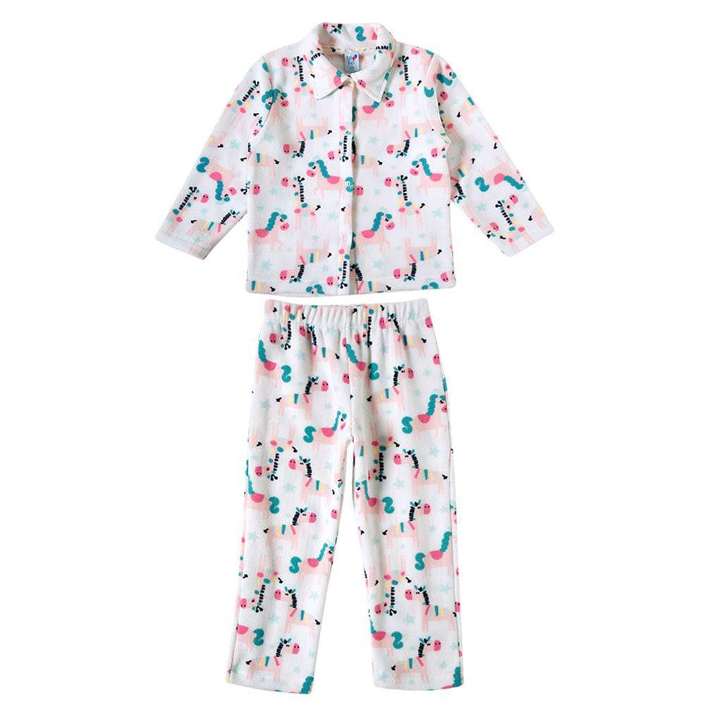 Pijama Longo Infantil Soft Bichos Divertidos  Off White Tip Top
