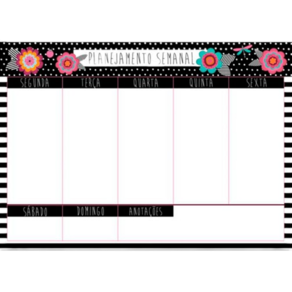 Bloco planner Semanal Me Encanta 50 Fls decoradas Florescer