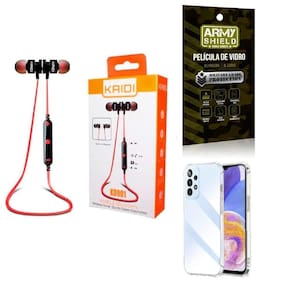 Kit Capa Samsung A23 5G + Fone Esportivo E Película De Vidro