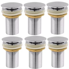 Kit 6 Válvula Click Lavatorio 1 1/4 Metal Inox Cuba Tanque