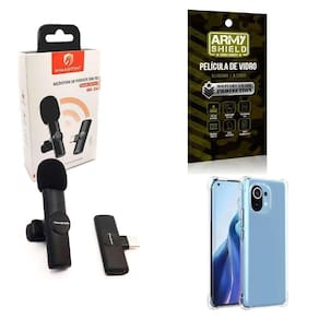 Capinha Case Mi 11 Lite + Microfone Bluetooth + Película 3D
