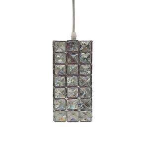 Pendente Cravejado Cristais Elegante Quadrado Soquete E27