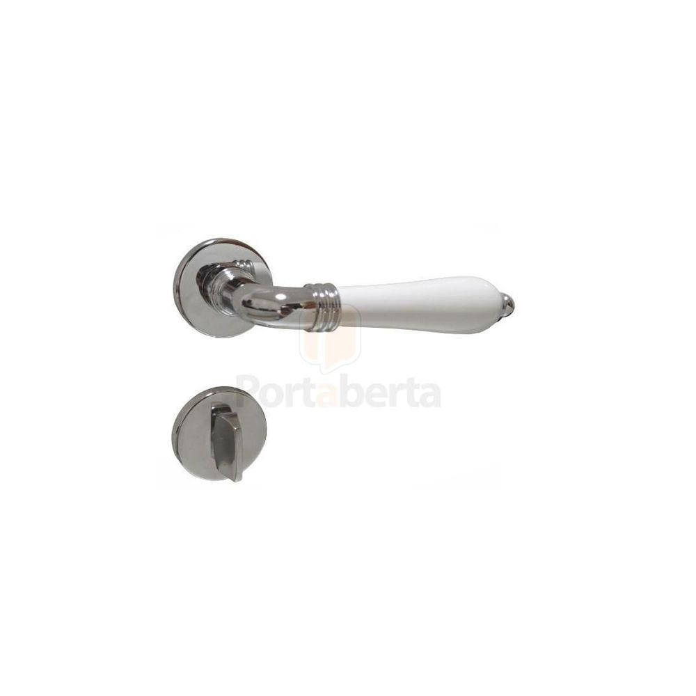 Fechadura Porta Banheiro Wc Lily Imab Cromada Branco Máquina