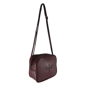 Bolsa Quadrada Topgrife Estampa Ave Fenix Couro Bordô Único