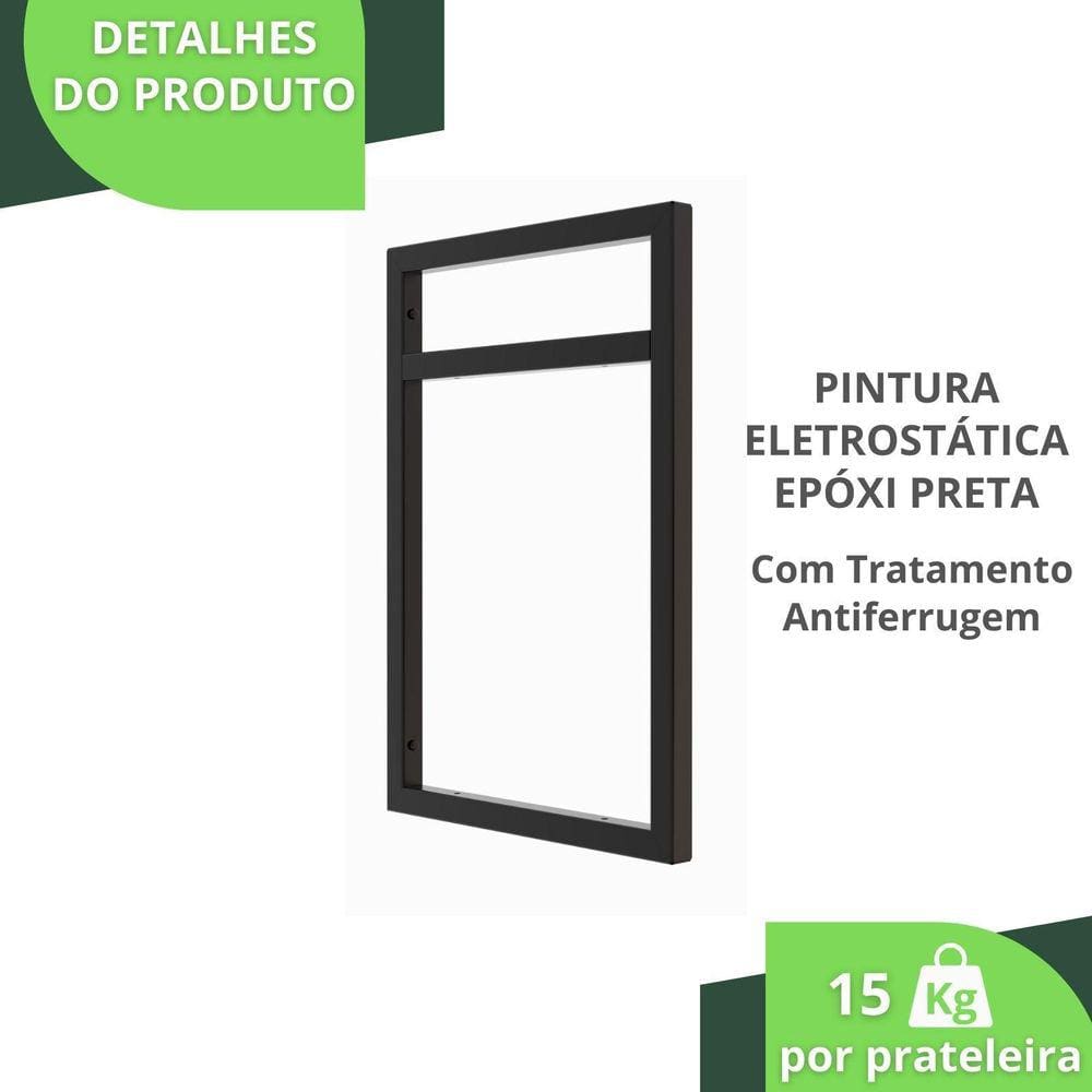 Prateleira Estilo Industrial Cozinha De Parede Gnd Pp 60Cm