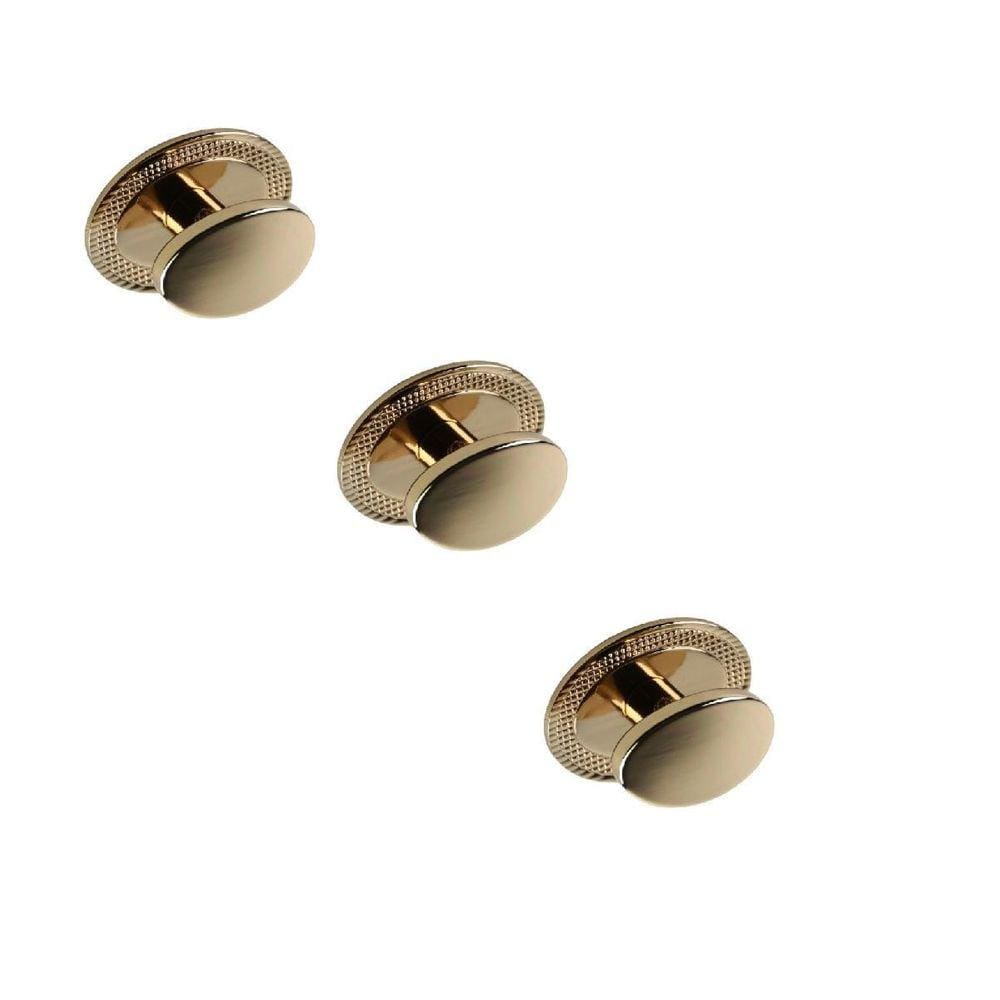 Kit 3 Puxador Beetle Com Base Granada Zen Gold  Brilhante