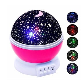 Luminária Projetor Estrela 360º Abajur Star Master Rosa