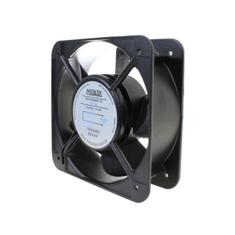 Ventilador 150X150X50Mm Alimentação 24Vcc 2500Rpm Metaltex