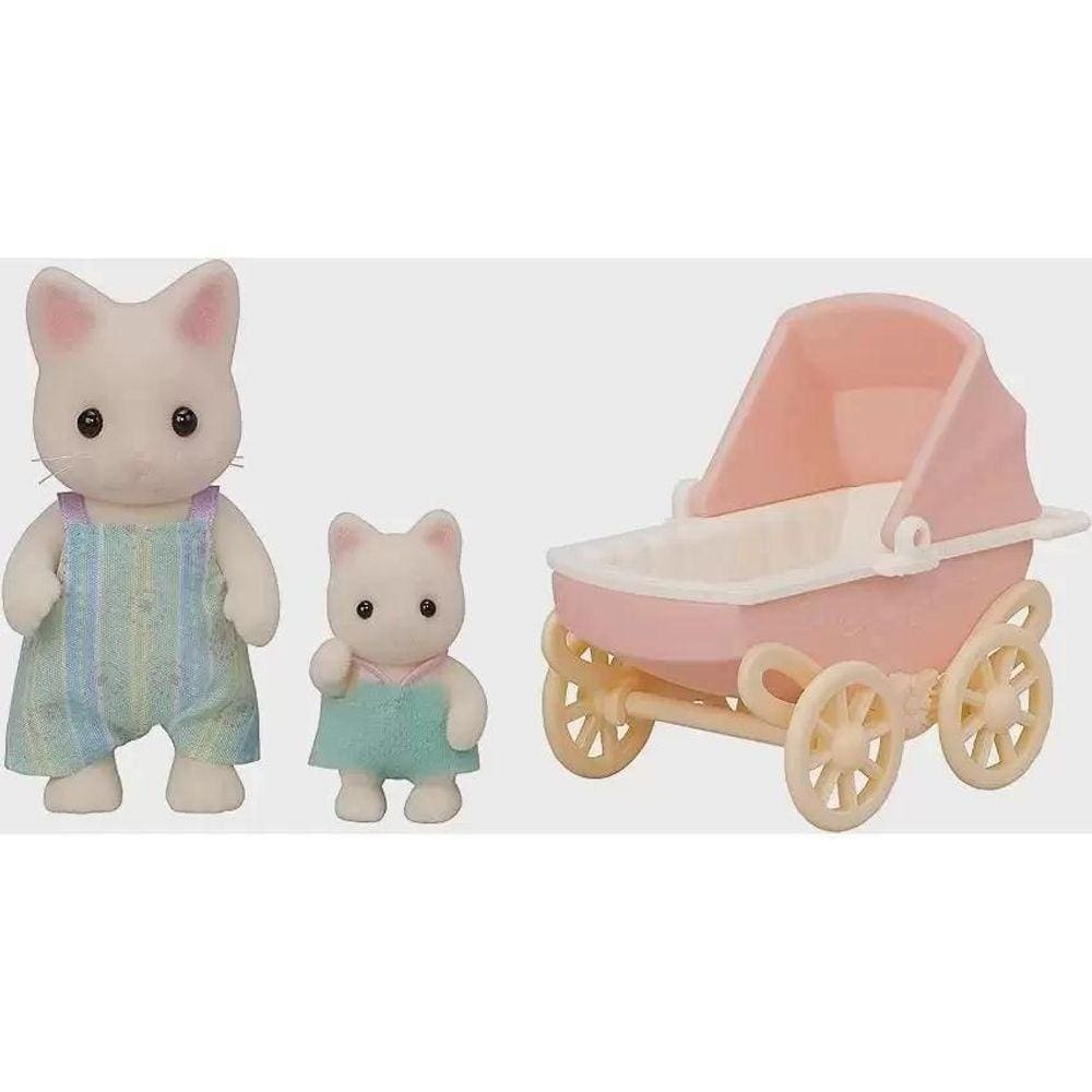 Carrinho De Bebê Papai E Bebê Gatos Primavera 5683