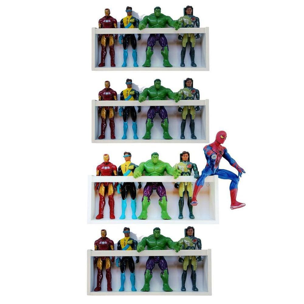Kit 4 Nichos Guardar Bonecos Super Heróis Prateleira