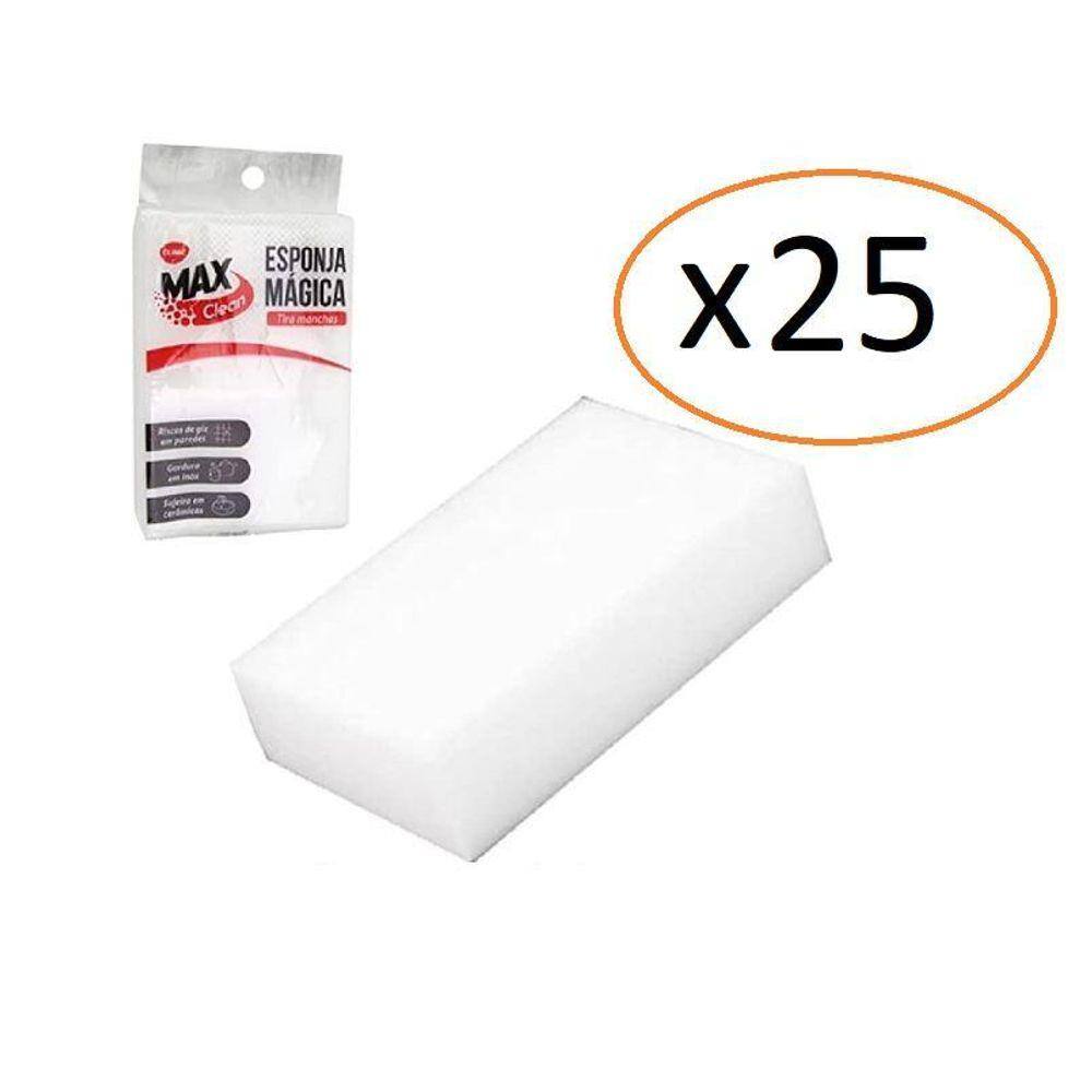 Esponja Mágica Melamina Tira Mancha Limpa Tudo - Kit 25Un