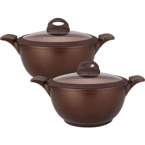Jogo De Panelas Antiaderente Ceramica Indução Kit 2Pcs Belga