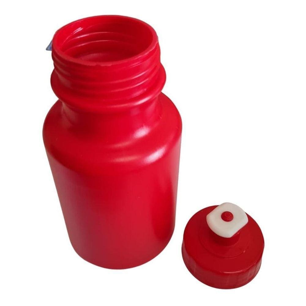 Kit 25 Mini Garrafas Squeeze 300Ml Plástico Vermelha