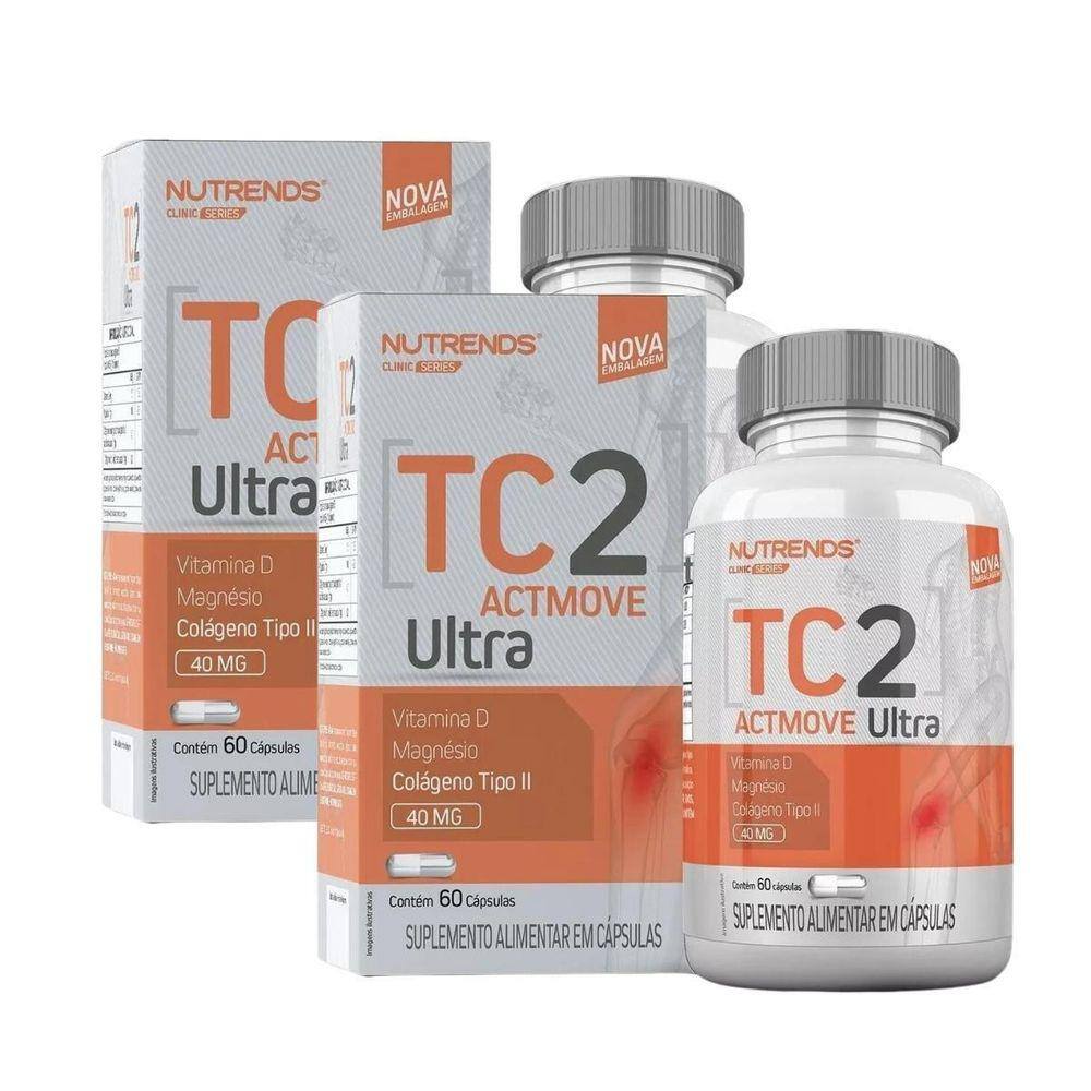 Kit 2 Colágeno Tipo Ii Ultra Actmove 60 Caps Nutrends