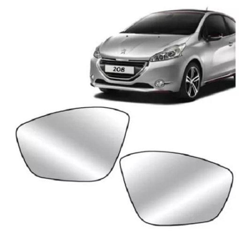 Par Lente Espelho Retrovisor Peugeot 208 2012 13 14 A 2018