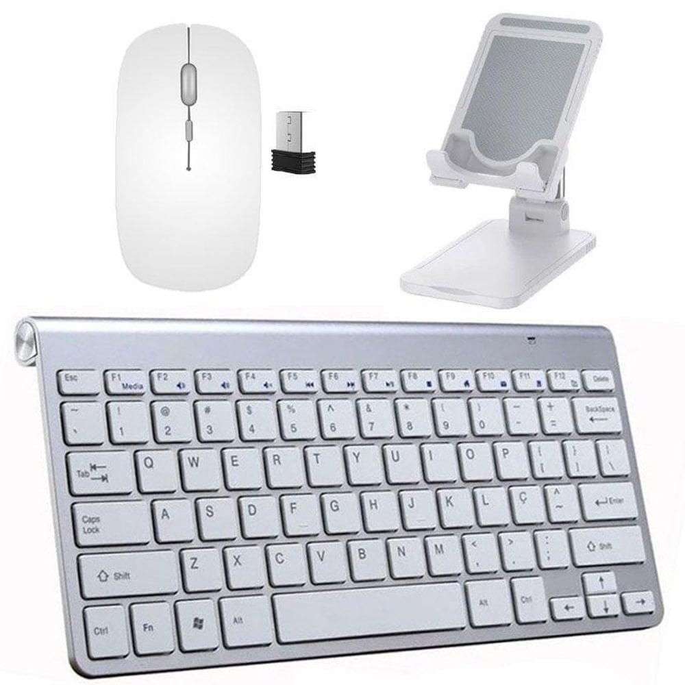 Teclado, Mouse Slim Sup Galaxy Tab S7 Fe T735 12,4 Branco