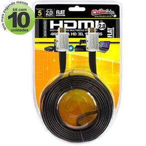 Cabos Hdmi 2.0 Flat Desmontável - 5 Mt Kit 10