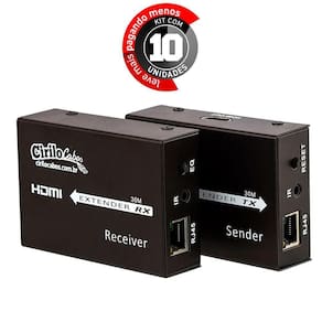Extensor Hdmi 30 Mt - Cat5E/Cat6 3D - 1080P - Kit Com 10
