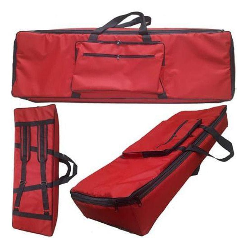 Capa Teclado Akai Advance 49 Nylon Master Luxo Vermelho