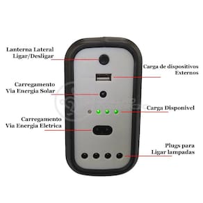 Kit Lanterna Placa Solar Carregador Portatil Energia Nº 8