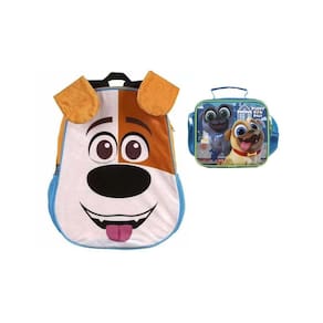 Kit Escolar Pets Pelucia 3D Mochila De Costas + Lancheira