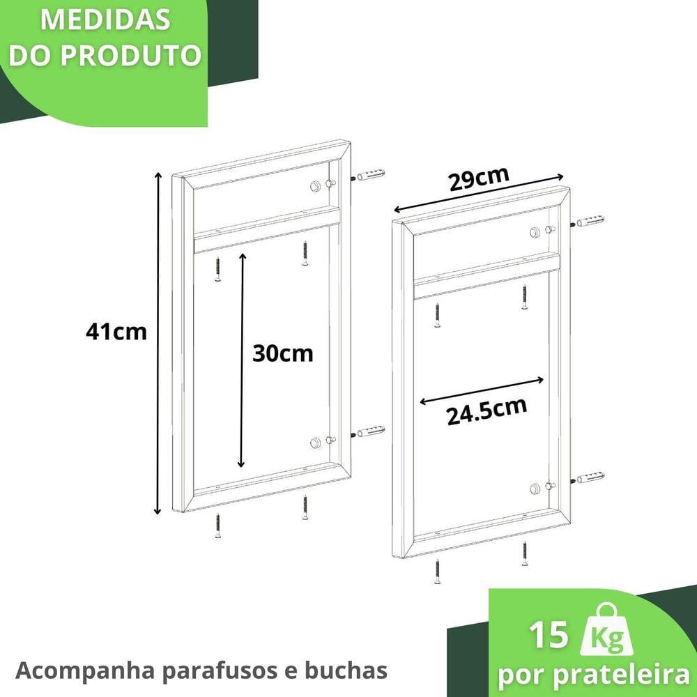 Prateleira Estilo Industrial Para Quarto Parede Gnd Bm 60Cm