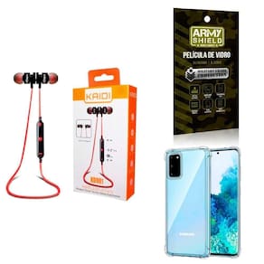 Kit Capinha Samsung S20 + Fone Esportivo E Película De Vidro