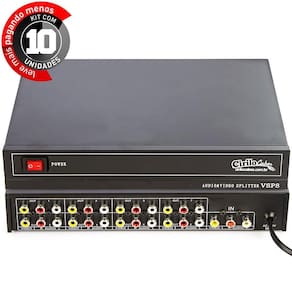 Distribuidor Vídeo Splitter Rca 1 Para 8 - Kit Com 10
