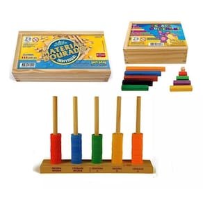 Kit Material Dourado, Escala Cuisenaie E Ábaco Argolas Eva