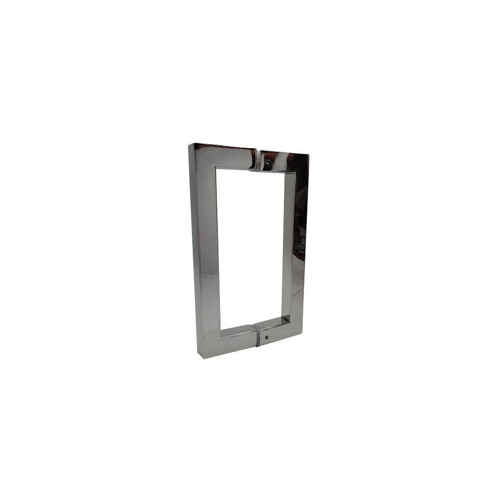 Puxador Duplo Inox Polido Cromado Porta Abrir Correr Ou