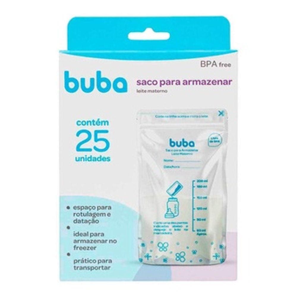 25 Saquinho Leite Materno Armazena E Congela 200ml Buba Novo