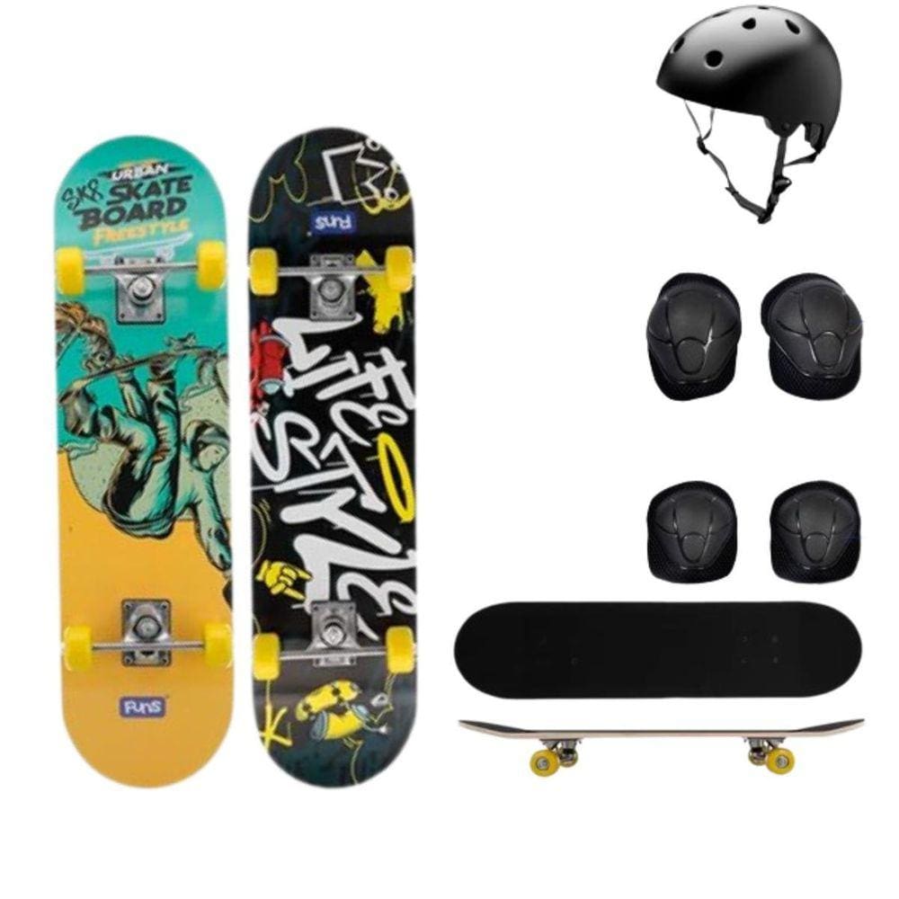 Skate Infantil Profissional Acessórios De Segurança 50 Kg