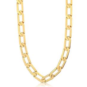 Corrente Masculina Grumet Elo Longo Banhada A Ouro 18K