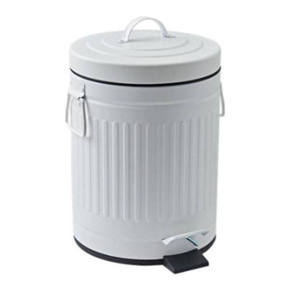 Lixeira Ferro Street 5L Banheiro Cozinha Branco - Branco
