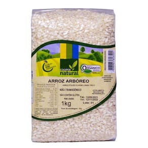 Kit 3X: Arroz Arbóreo Polido Orgânico Coopernatural 1Kg