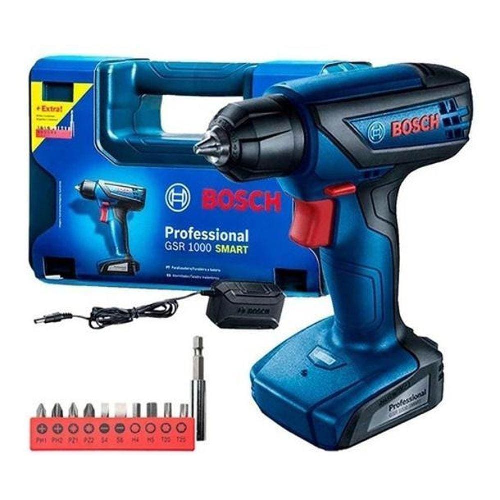 Furadeira Parafusadeira Profissional Bateria - Azul-Marinho