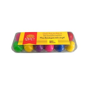 Brinquedo Pet Ovo Cartela Com 12 Uni. De Ovos Pet Coloridos