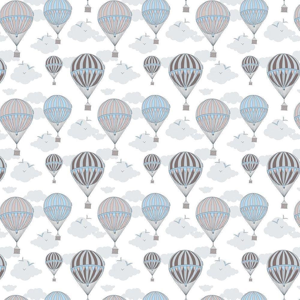 Kit 9 Rolos Papel De Parede Adesivo Infantil Balão Azul 3,0M