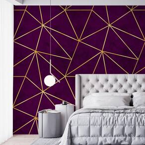 Kit 10 Rolos Papel De Parede Adesivo Zara Roxo Dark 3,0M