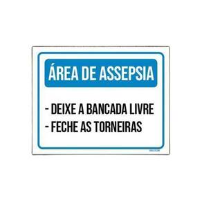 Kit 5 Placas Área Assepsia Bancada Livre Feche Torneiras