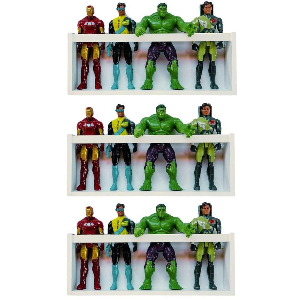 3 Nichos Parede Porta Bonecos Infantis Estante Brinquedos