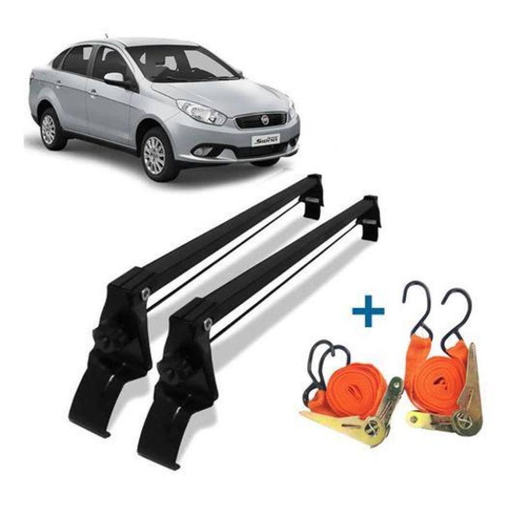 Rack De Teto Fiat Grand Siena 2013 A 2019 + 2 Cintas Catraca