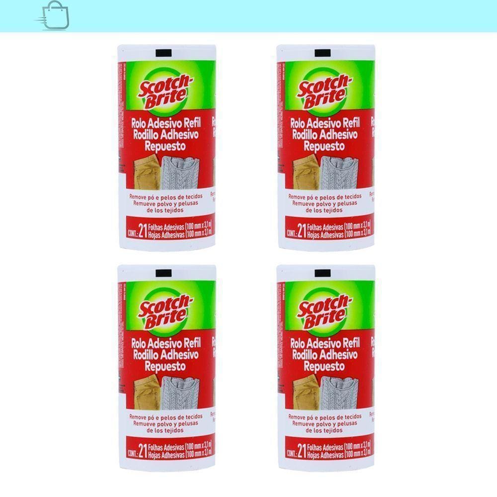 4 Refil Rolo Adesivo Scotch-Brite Roupas Novas Todos Os Dias
