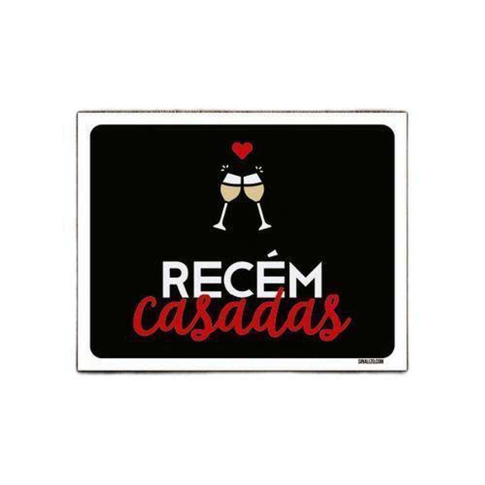 Kit 5 Placas Decorativa - Recém Casadas