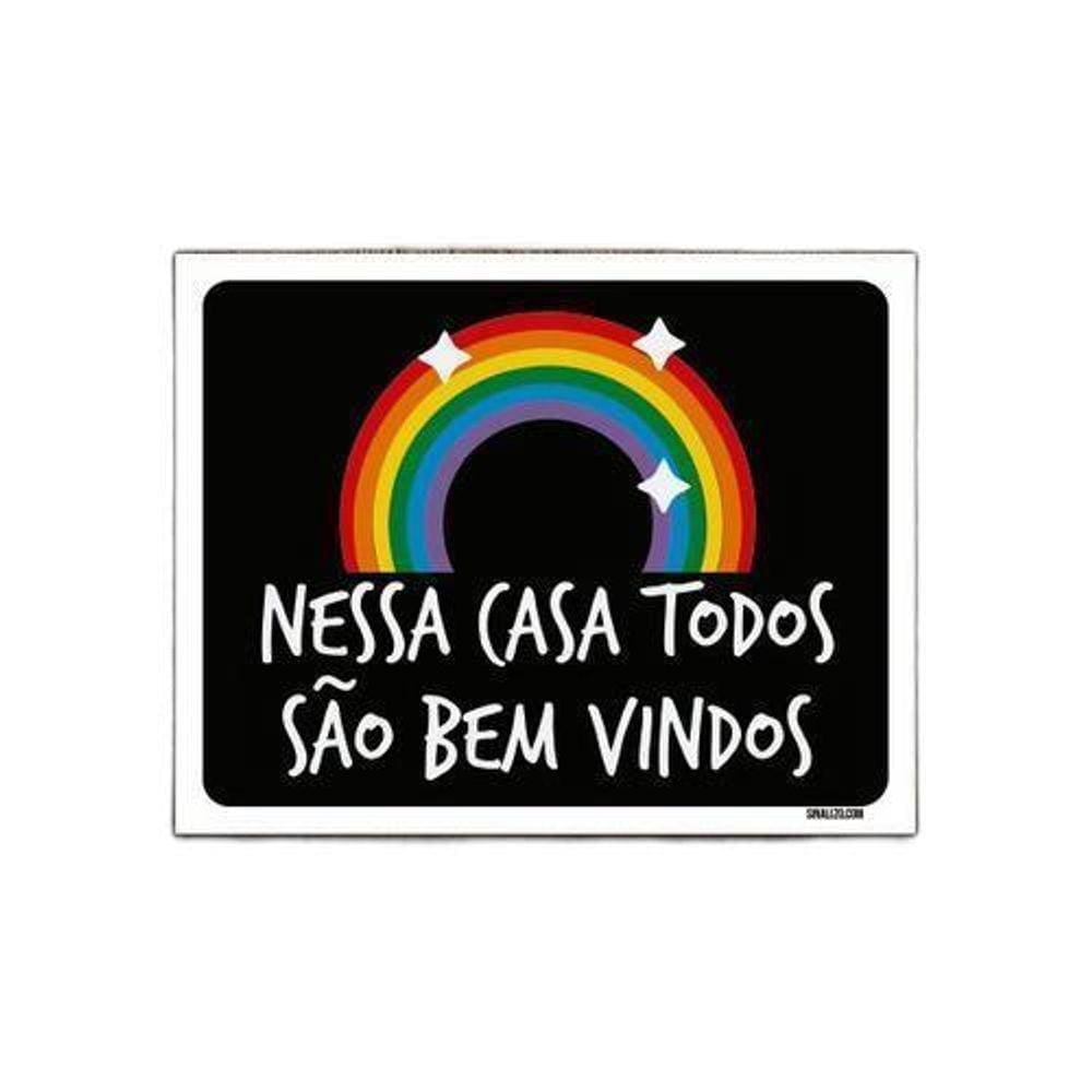 Kit 10 Placas Decorativa - Nessa Casa Todos São Bem Vindos