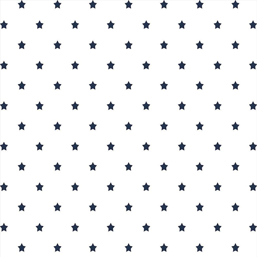 Kit 6 Rolos Papel De Parede Adesivo Poá Estrela Azul 3,0M