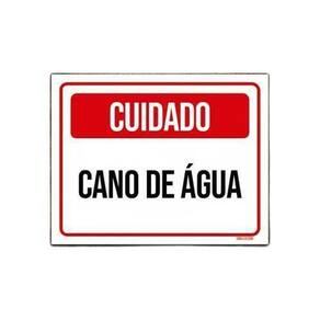 Kit 5 Placas Sinalização Cuidado Cano De Água
